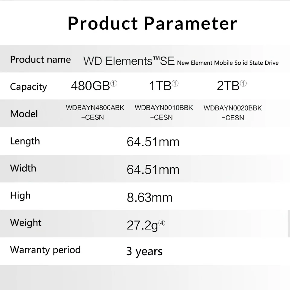   WD ޴ SSD Ʈ SE ָ Ʈ ̺, USB3.0, 400 MB/s,  PSSD, 480GB, 1T, 2T, ޴ PS5 ƮϿ