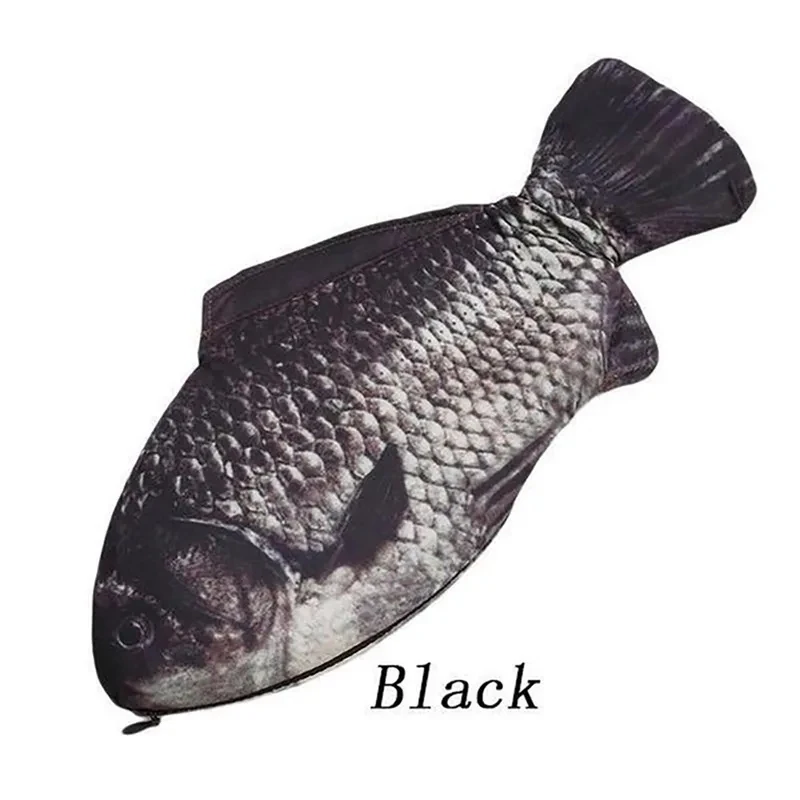 Cosmetic Bag Carp Pen Bag Realistic Fish Shape Make-up Pouch Pen Pencil Case With Zipper Casual Gift Toiletry Wash Funny Handbag