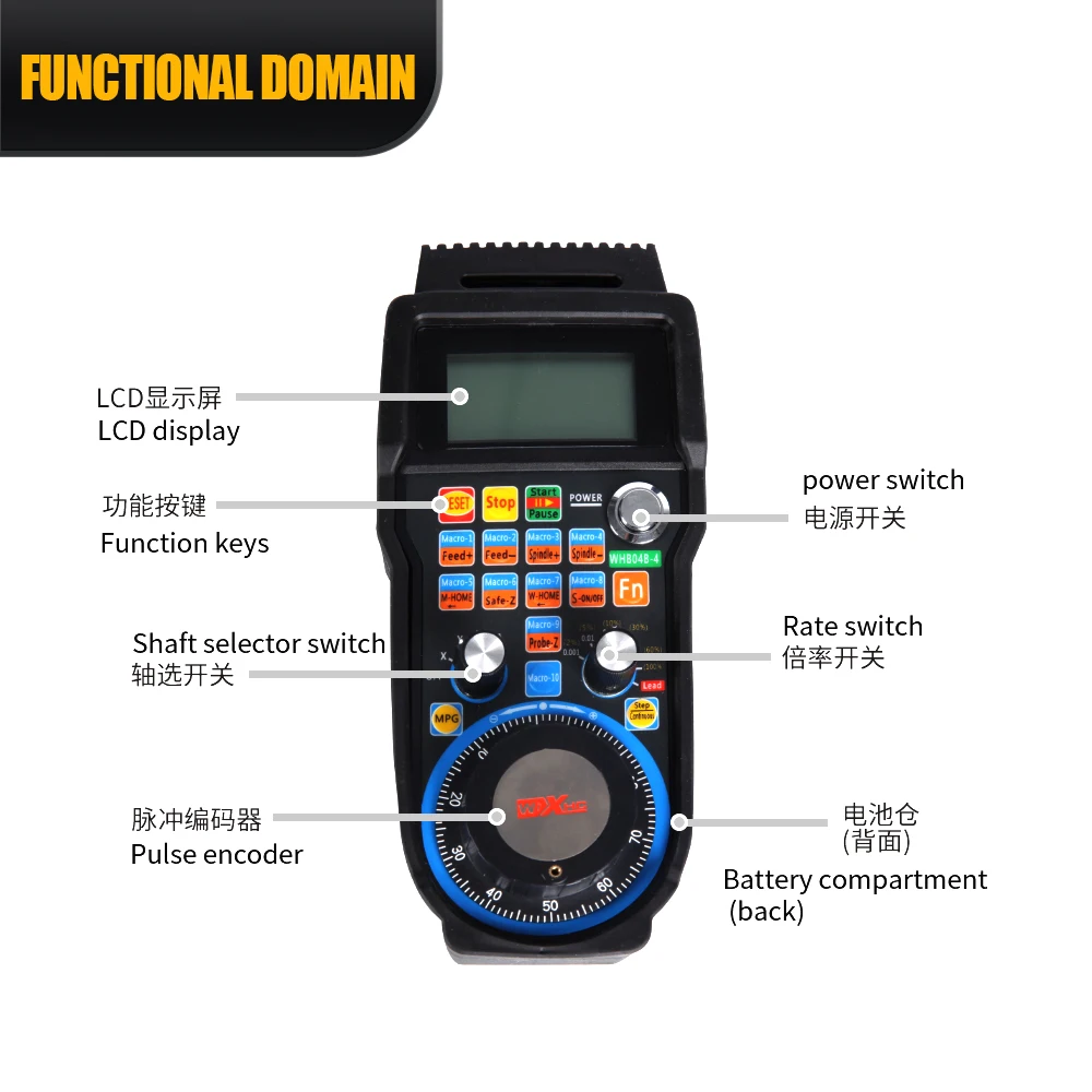 XHC 4 6 Axis Wired Wireless Handwheel LHB04B WHB04B Line Driver Output 100P/R Emergency Stop MPG Handwheel Lathe Controller cnc handwheel