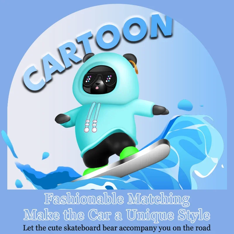 Skateboard Bear Alloy Sliding Car Decoration