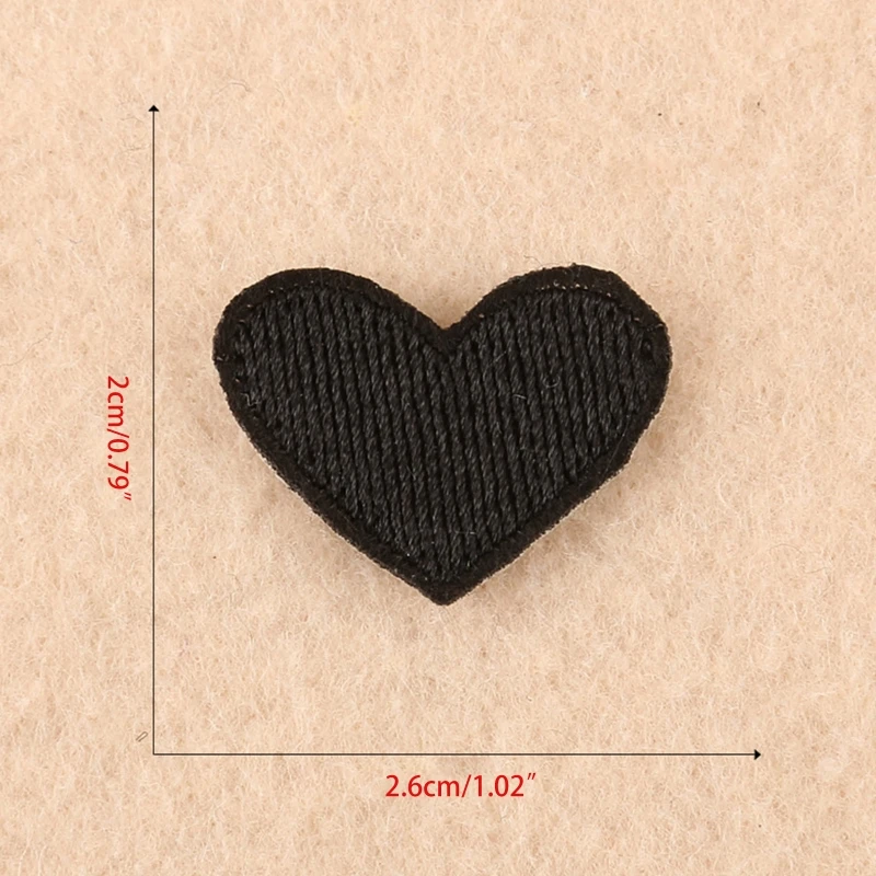 20Pcs Assorted Colors Mini Heart Sew/Iron On Appliques Embroidery Patches Badges Garment Embellishments DIY