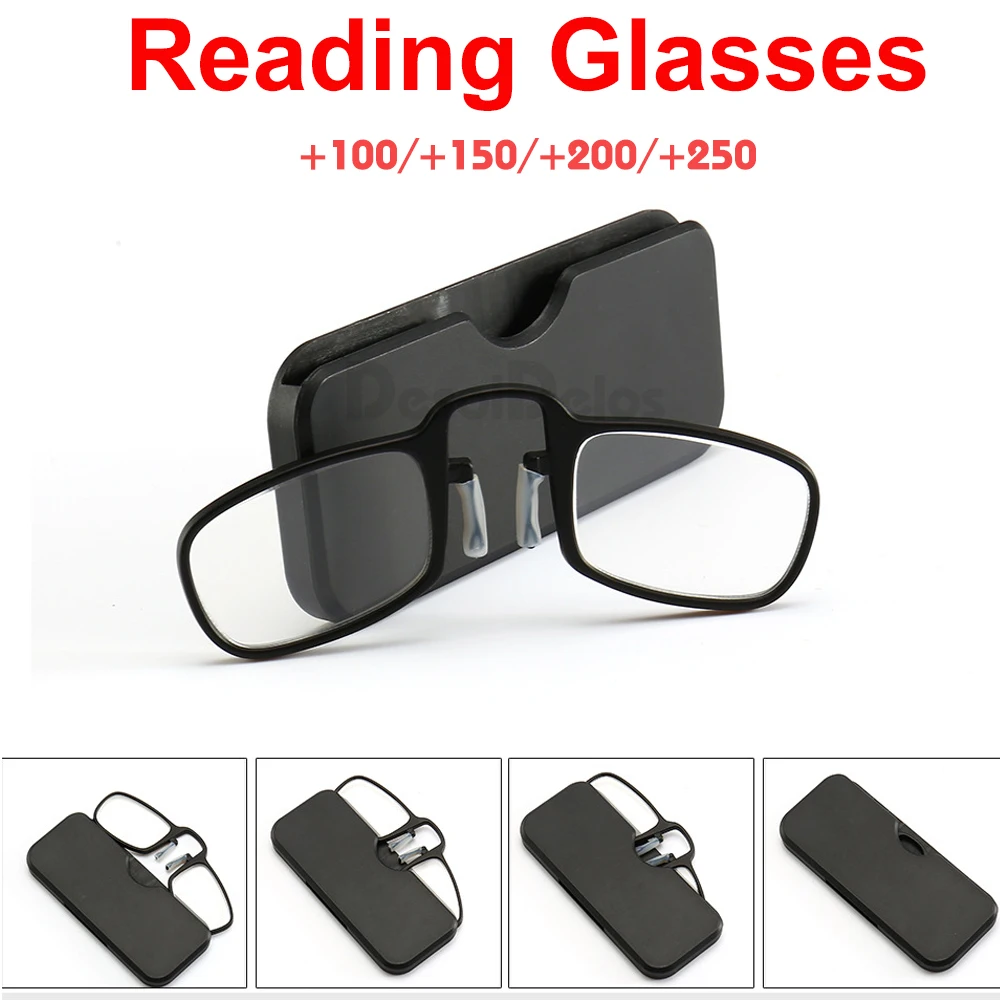 Newest Mini Sticky Reading Glasses Nose Clip On Presbyopic Glasses Men