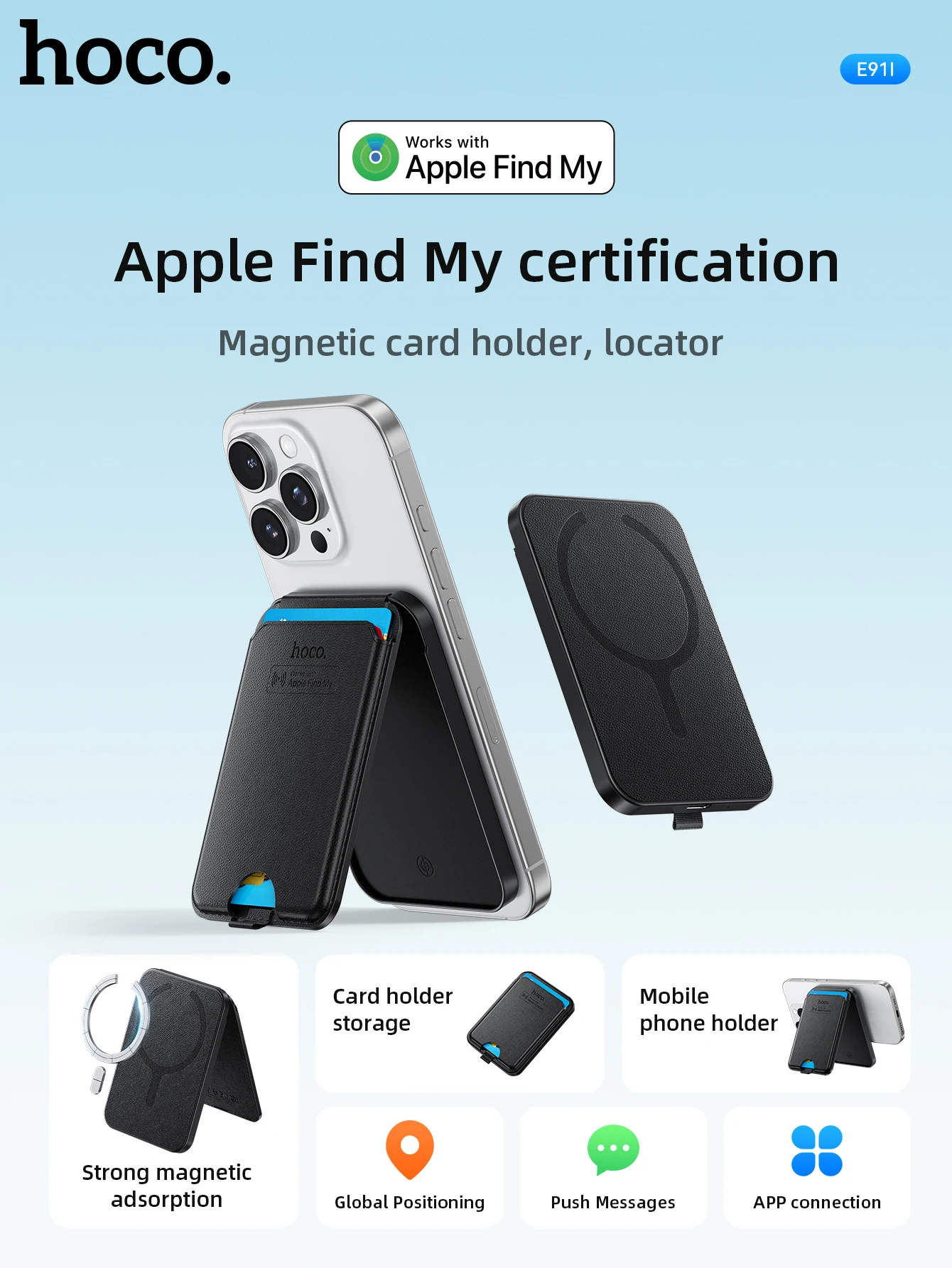 HOCO E91I Smart Magnetic Wallet Tracker (Apple Find My)