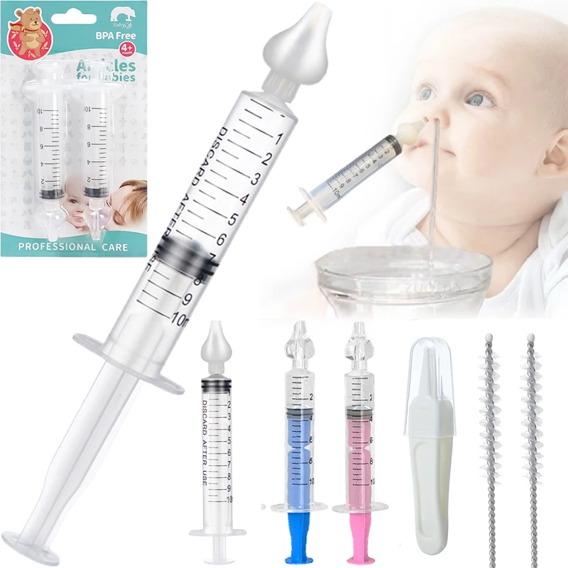 Irrigador Nasal de jeringa para bebé, aspirador Nasal profesional,  limpiador de nariz para niños, dispositivo de lavado de nariz reutilizable  - AliExpress