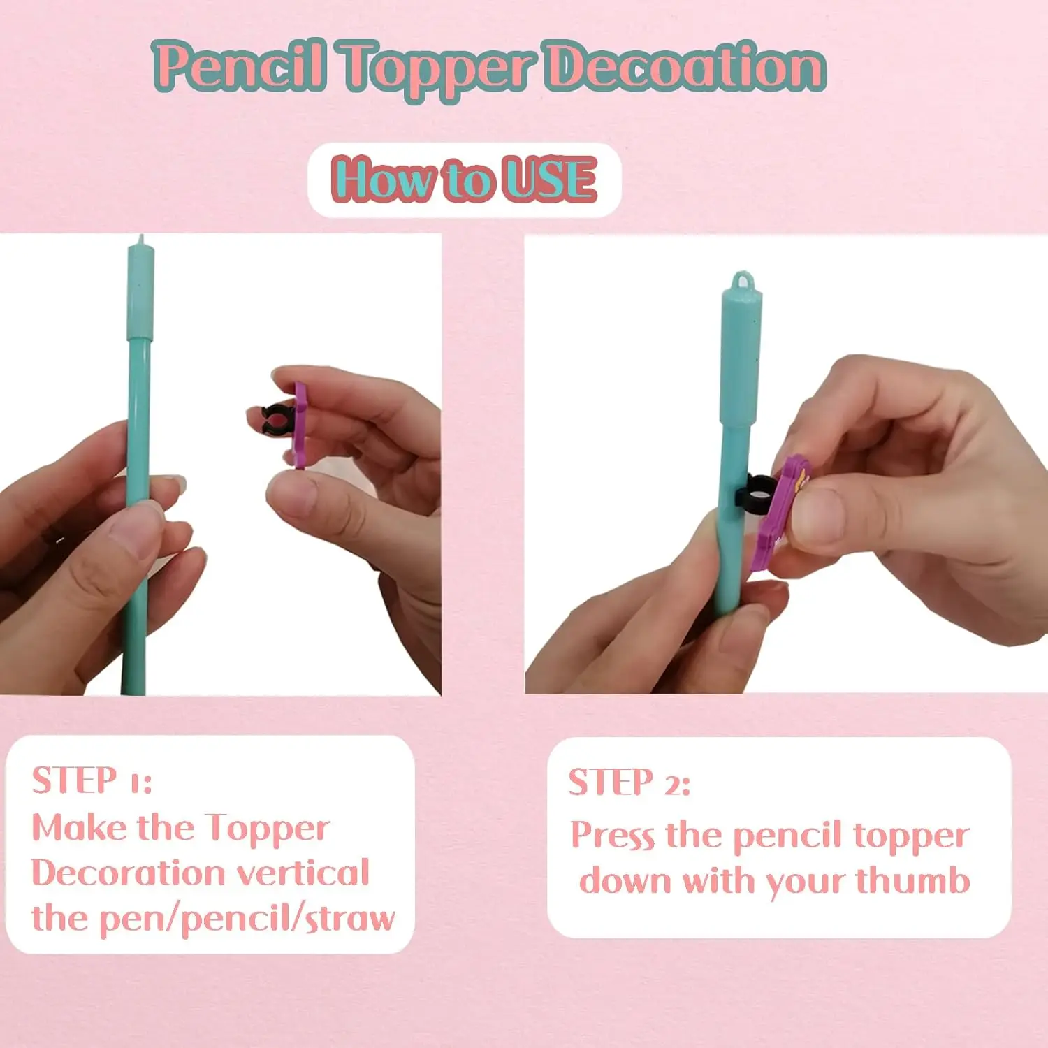 20개 무작위 다양한 장 연필 토퍼, 학교 용품, 교실 보상, 상품, 선물