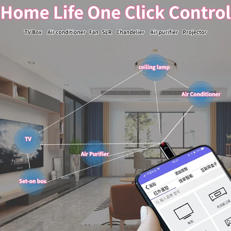 Smartphone Remote Control IR Blasters Type C Micro USB Universal Smart Infrared App Control Adapter for TV Air Conditioner Home