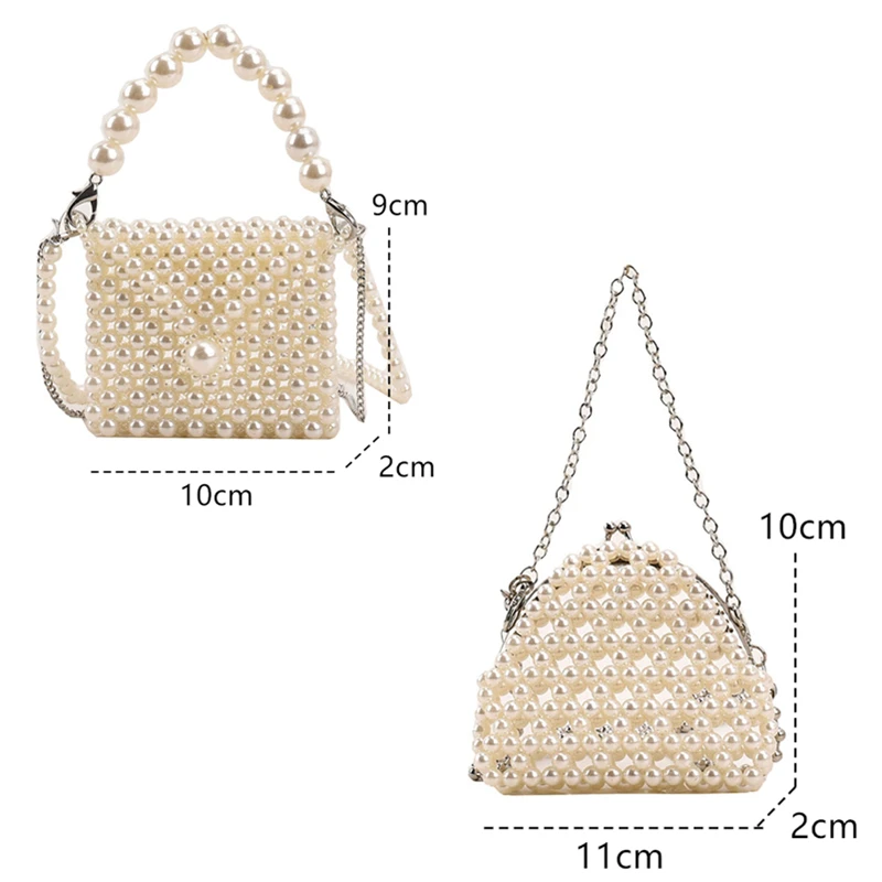 Sac à main à bandoulière tissé en perles pour femmes, petit fourre
