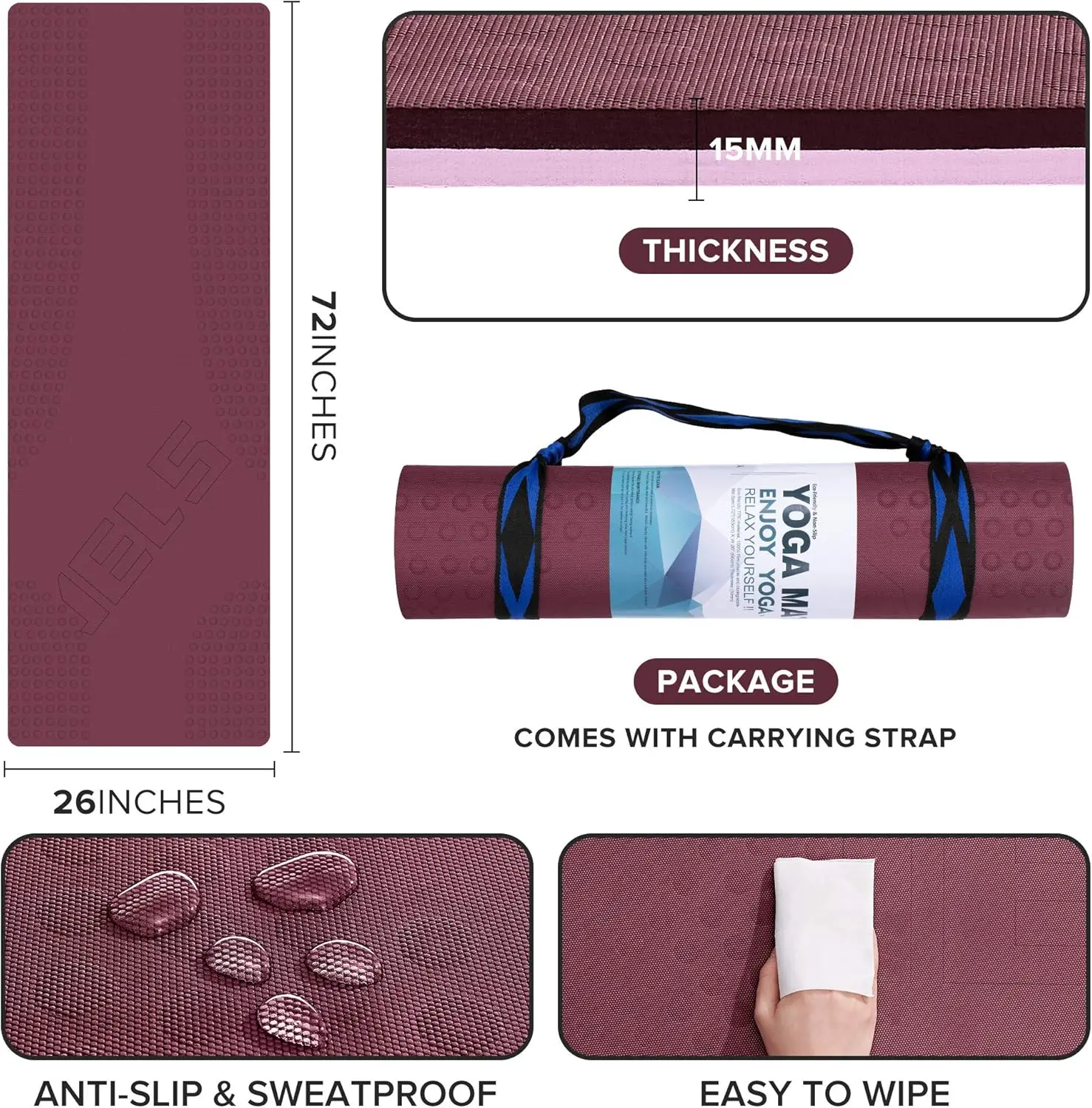 Extra Thick Non-Slip Yoga Mat 5