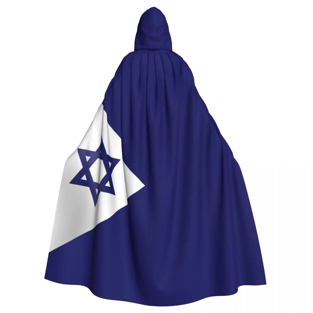 

Naval Flag Of Israel_ Adult Cloak Cape Hooded Medieval Costume Witch Wicca Vampire Elf Purim Carnival Party