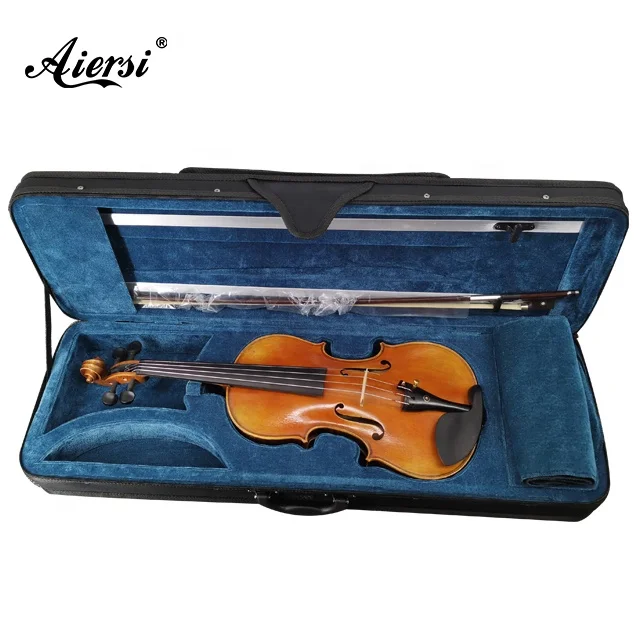 High Quality Hand Oil Painted Red Brown Nice Finish Flame Maple High Grade Violin Outfits Professional Music String Instrument
