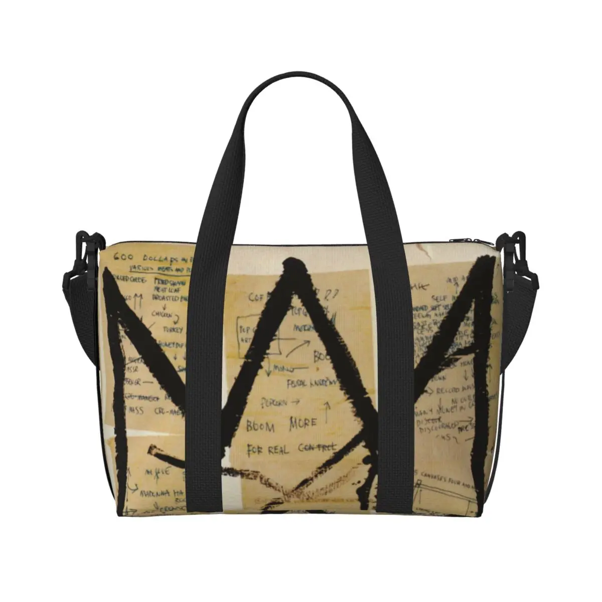 Crown By Jean Michel Basquiats Beach Tote Bag Women Extra Large Gym Carry On Graffiti Art Travel Shopping Bags