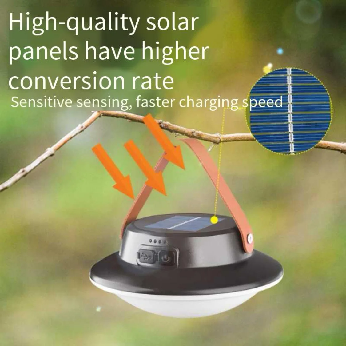 Solar LED Camping Light Horse Lantern Type-C Charging Portable Lantern Hanging Emergency Lighting Fishing Flashlight Night Light