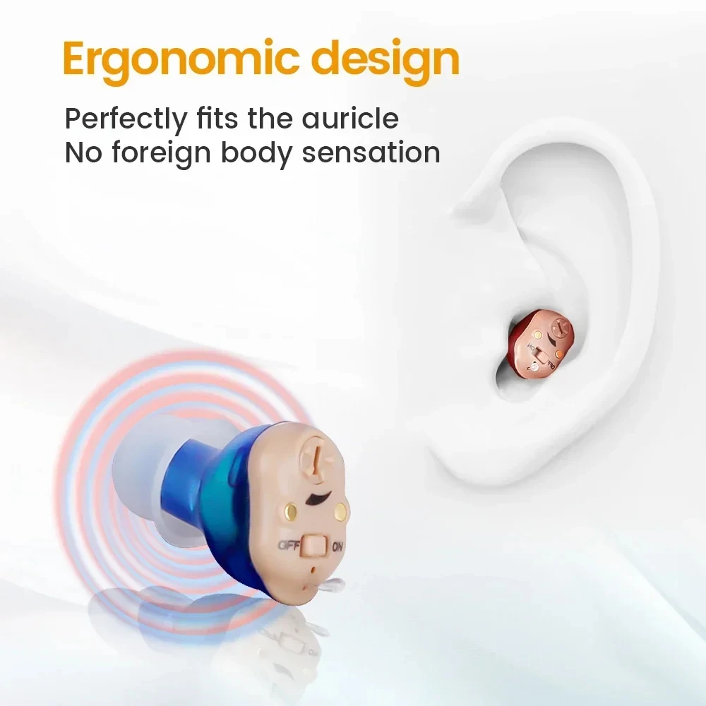 Mini Invisible Hearing Aids for Elderly Rechargeable Wireless Sound Amplifier Deaf Assistive Listening Headphones hearing aid