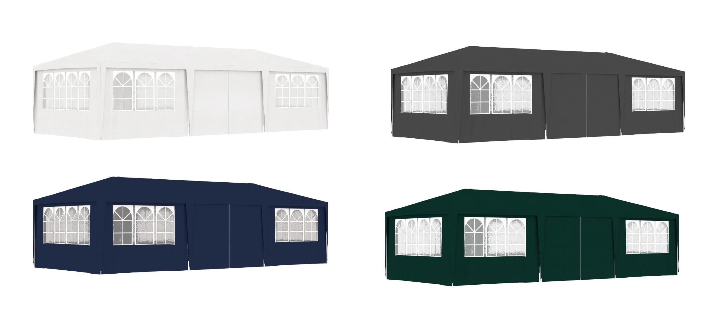 Tienda de campaña impermeable para exteriores, Gazebo con 8 paneles  laterales extraíbles, marco de Metal, fácil montaje, color blanco, 3x12 m|  | - AliExpress