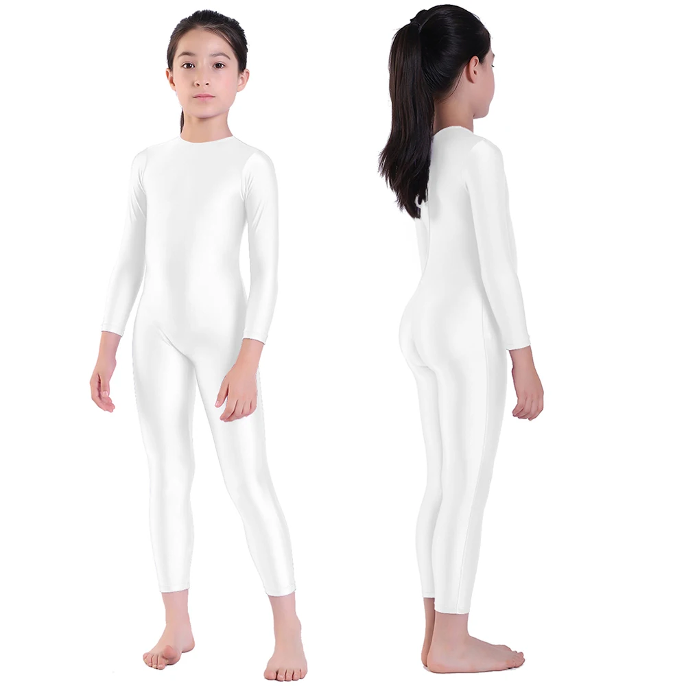 AOYLISEY Kids Ballet Skate Dance Unitard Girls Gymnastics Full Body Leotard Black Long Sleeve Bodysuit boy Jumpsuit Wear