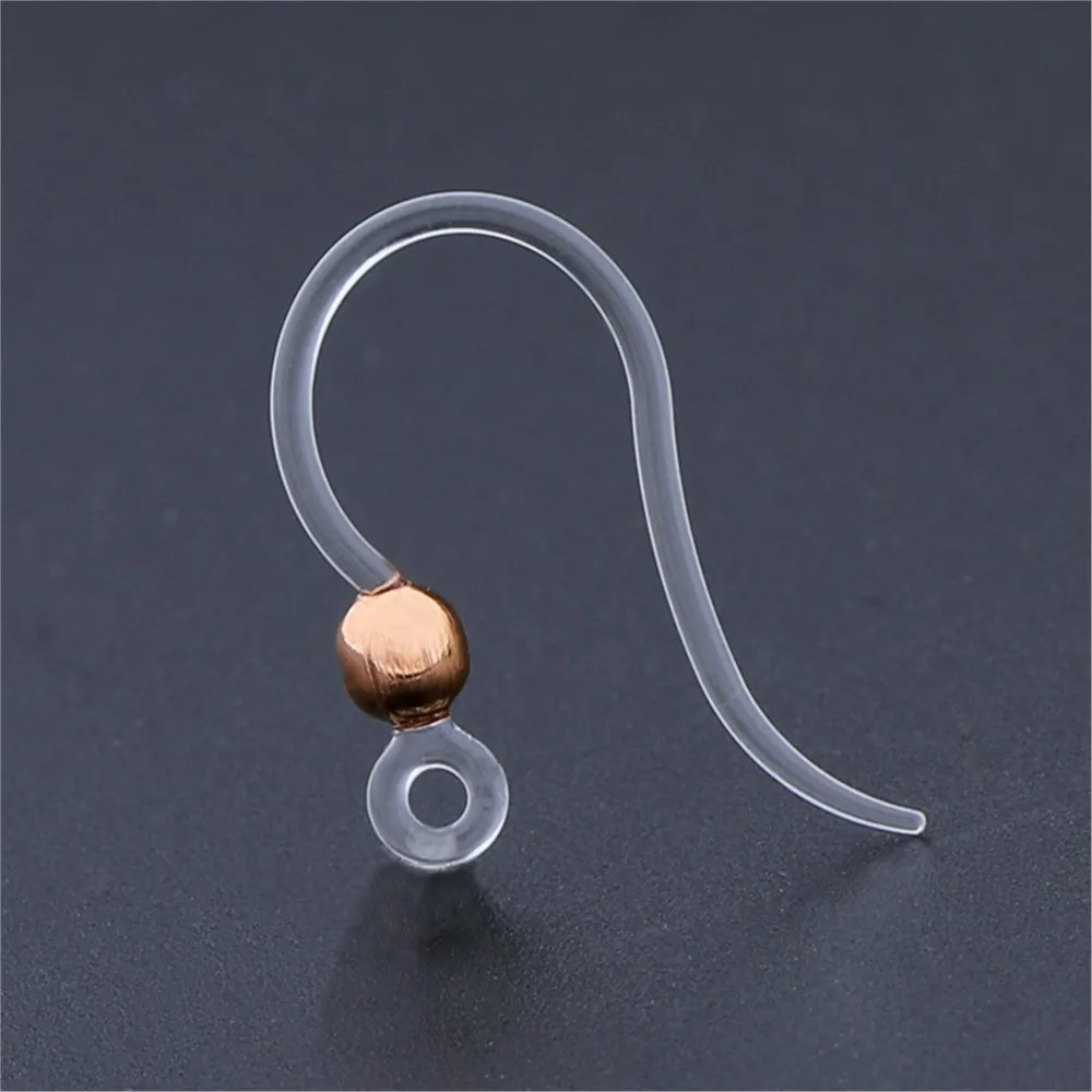 20pcs Safety Non-Allergenic Plastic Earring Hooks Ear Wire Findings for DIY Sensitive Ears Jewelry Making Supplies