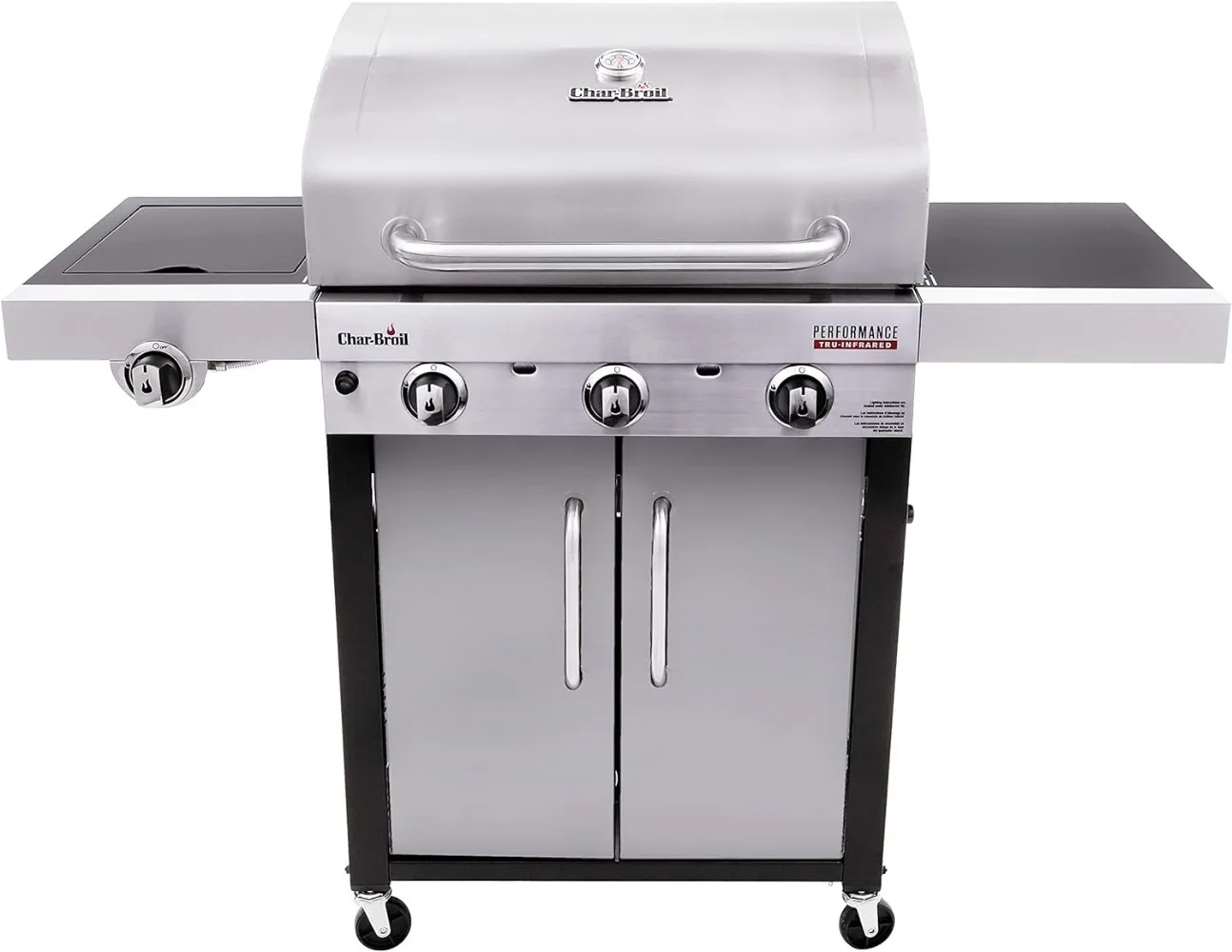 

TRU-Infrared Cooking Technology 3-Burner with Side Burner Cabinet Style Propane Gas Stainless Steel Grill