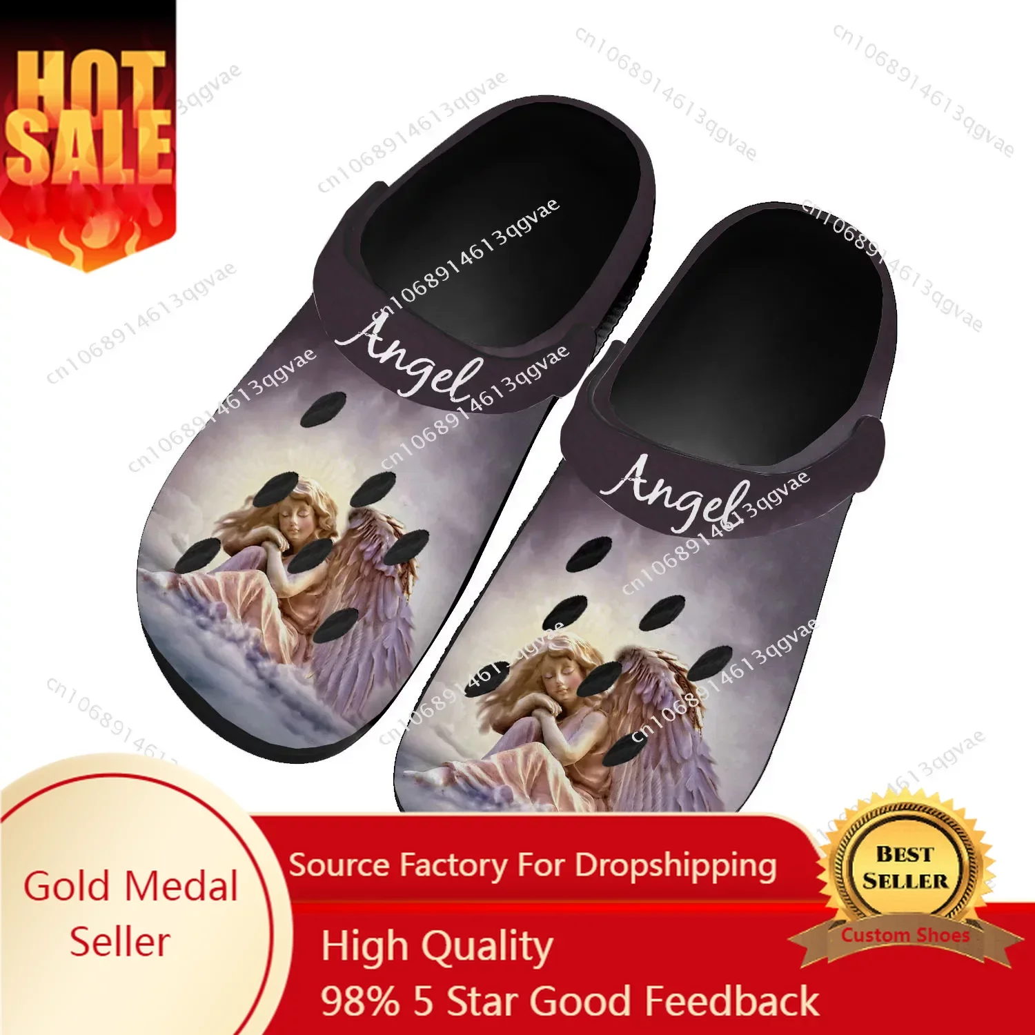 

Angel Art Print Home Clogs Custom Water Shoes Mens Womens Teenager Shoe Garden Clog Christian Vintage Angels Beach Hole Slippers