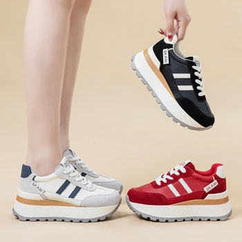 Dad's Shoes For Women 2026 New Autumn Thick-Soled Casual Shoes With Hidden Heel Fashionable Lightweight Versatile Sports Shoes