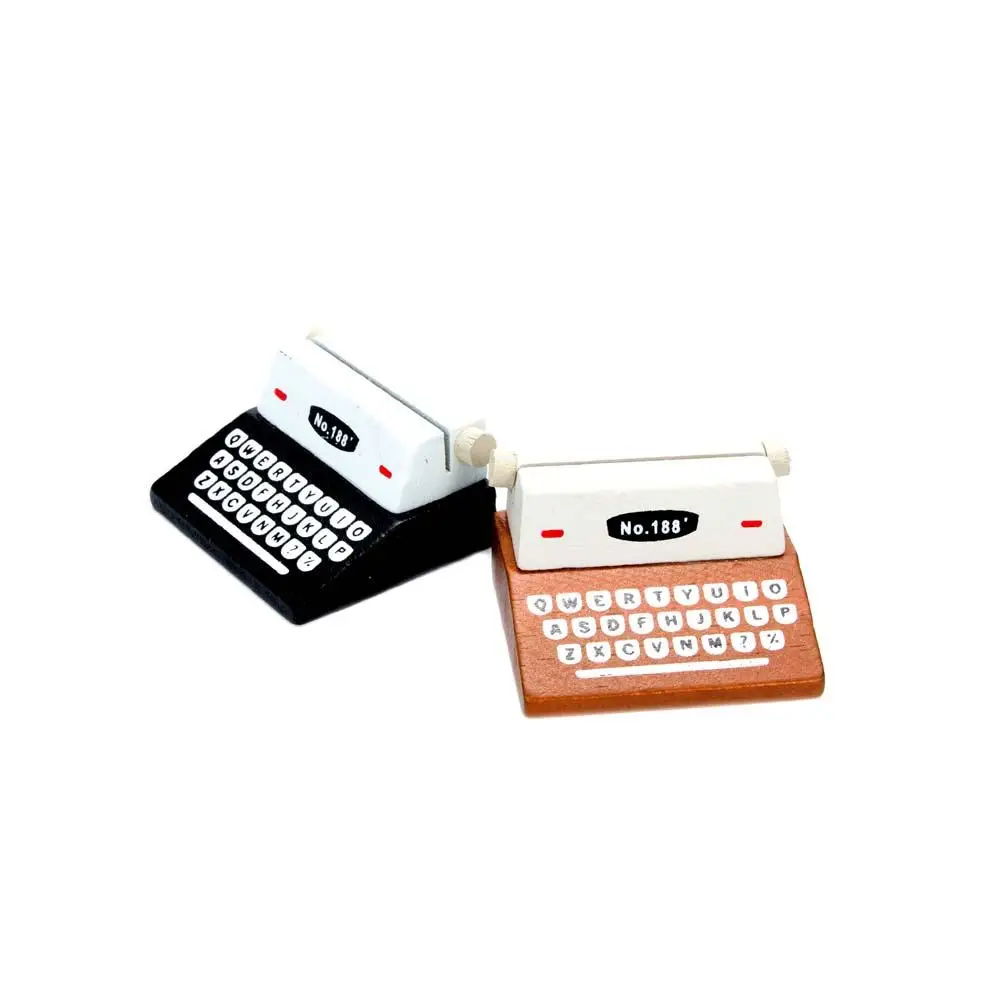 Creative Typewriter Style Wooden Pictures Photo Clips Paper Document Clip Memo Card Note Holder Office Supply