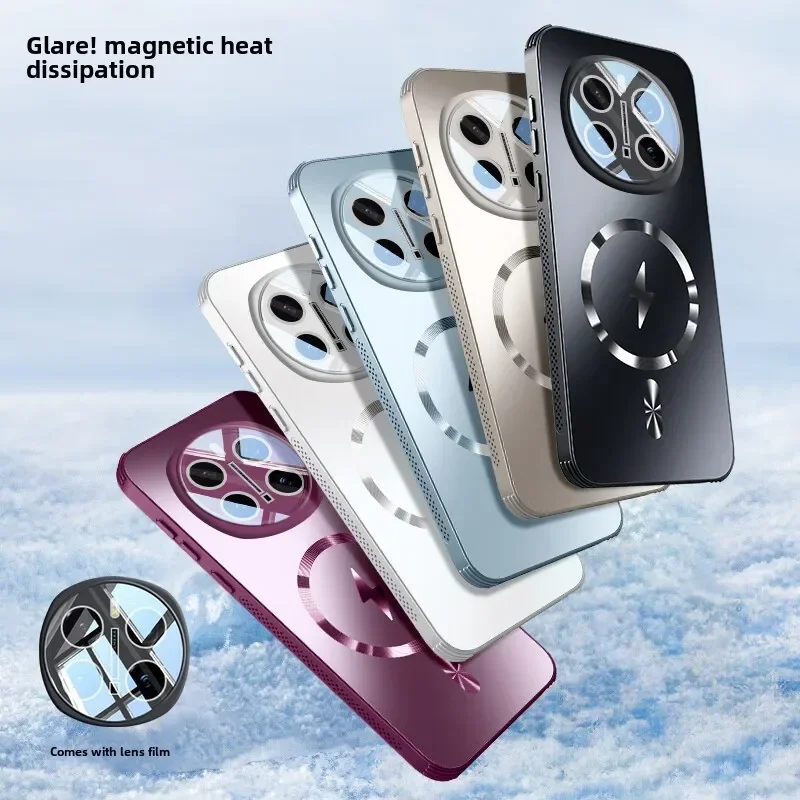 MagSafe Matte Frosted Shockproof Case with Lens Protection and Magnetic Features
