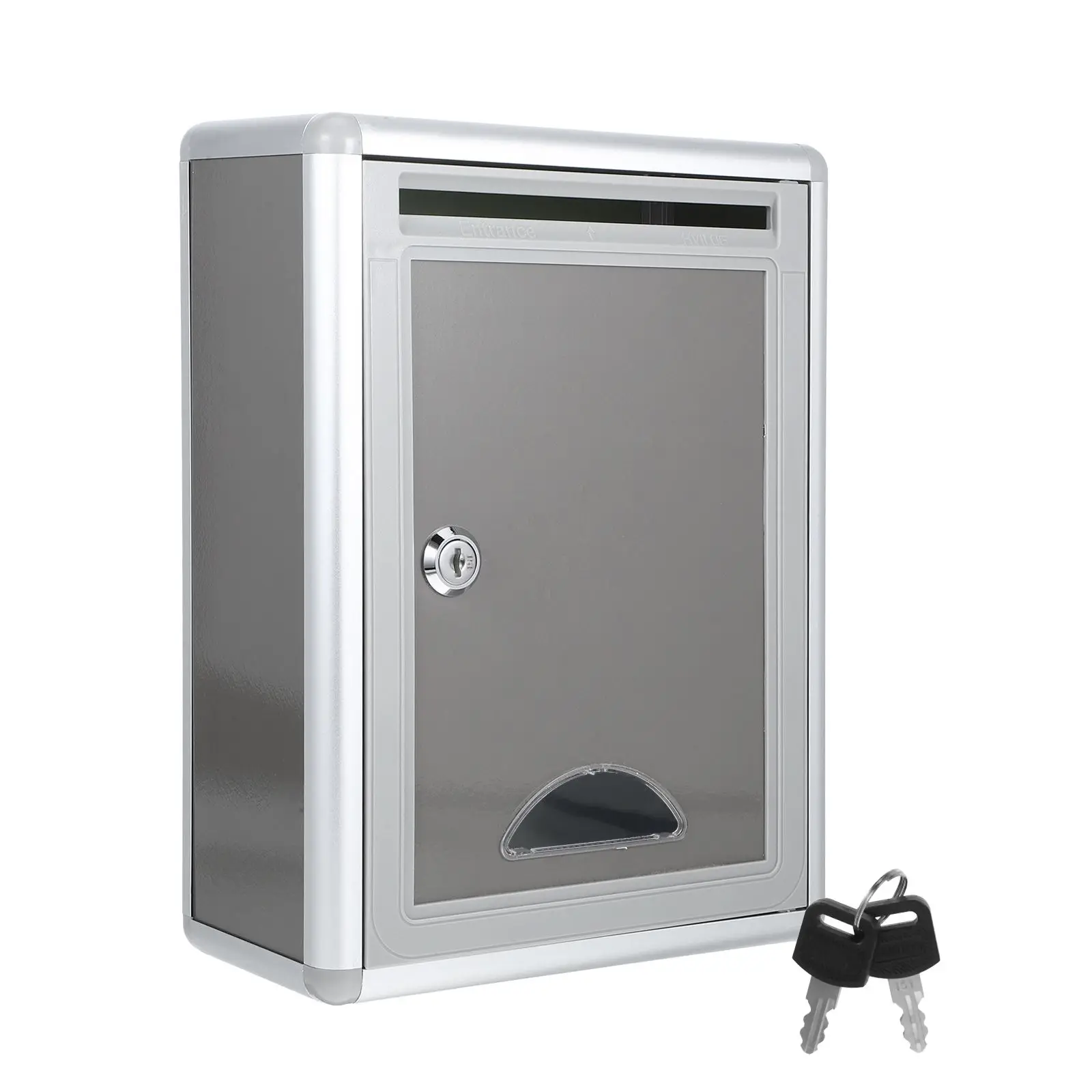 Wall Mounted Aluminium Alloy Mailbox Lightweight Waterproof Post Box office Suggestion Box Mail Money Checks home Garden Mailbox