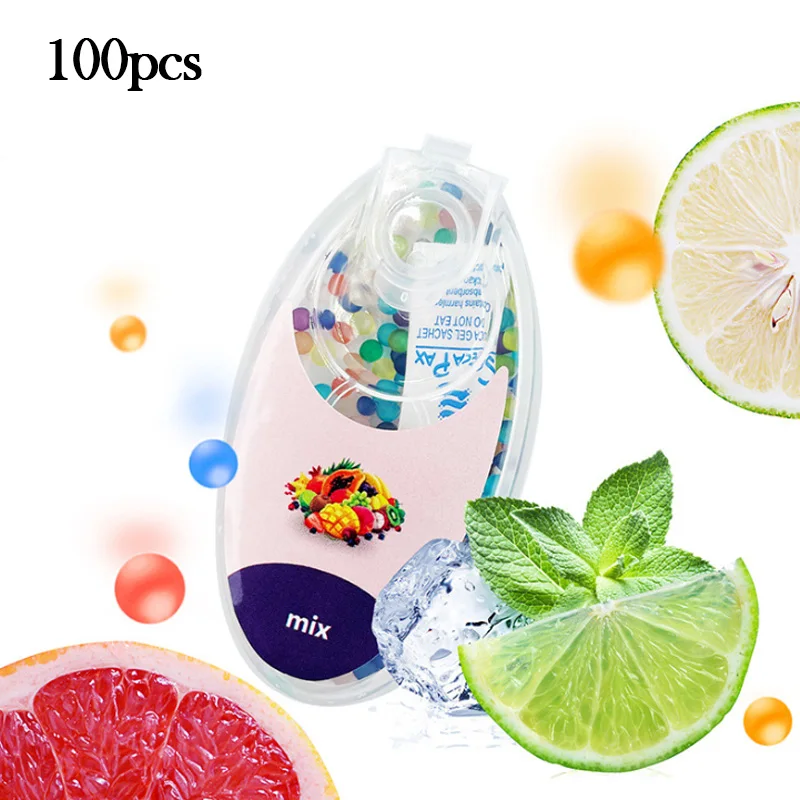 100-Pack Mixed Fruit Flavor Menthol Cigarette Filter Capsules - Assorted Bursting Beads