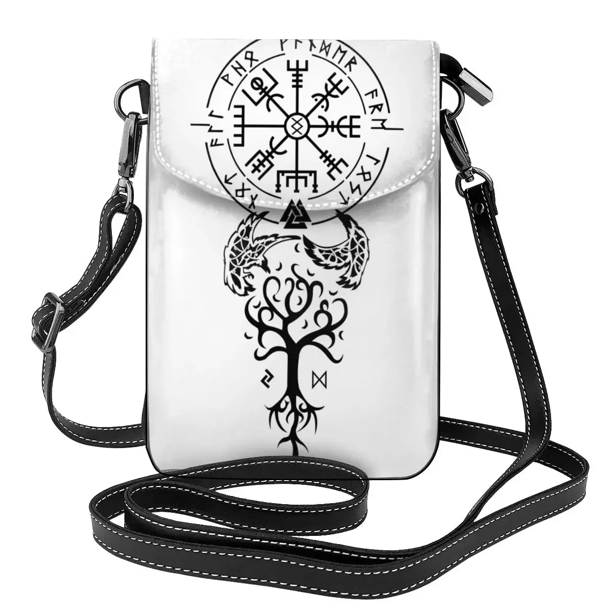 

Viking Rune Shoulder Bag Symbol Aesthetic Leather Outdoor Women Bags Woman Gift Purse