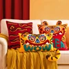 Joy Chinese Traditional Dance Lion Embroidery Cushion Year Of Tiger Sofa Chair Decorative Stuffed Pillow Happy Lucky Cushion 3