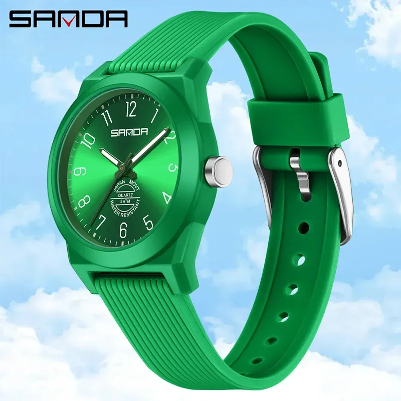 Sanda Women's Watch Fashion Quartz Student Wristwatch Arabic Numeral Dial Sports Waterproof Boy Girl Casual Clock Children Gifts, Alina Gadgets