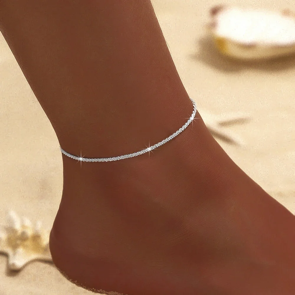 Elegant Silver Colour Pendant Anklet for Women