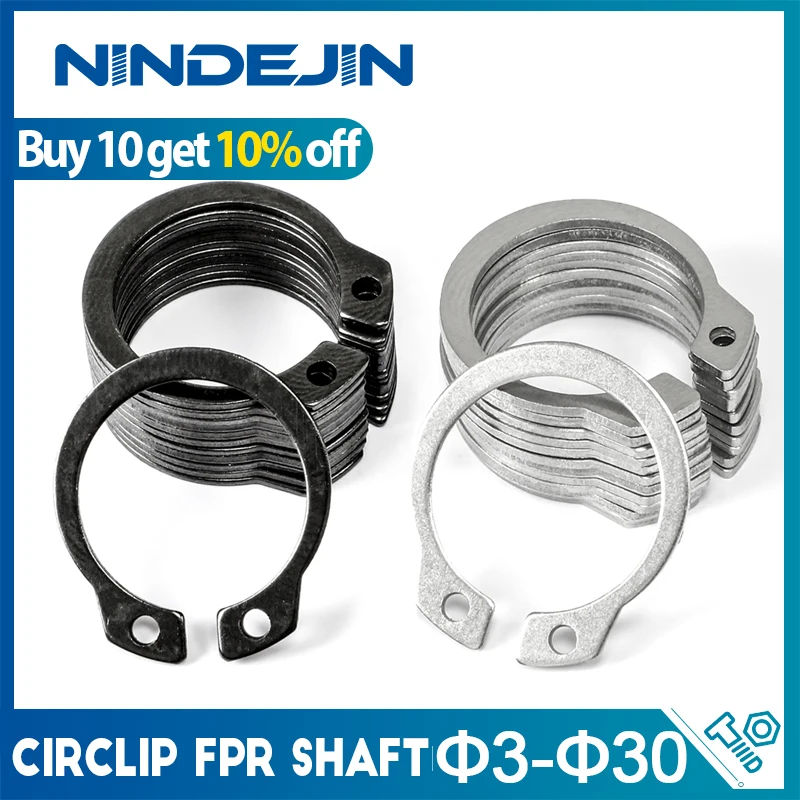NINDEJIN GB894 C Type External Circlip Retaining Rings Stainless Steel