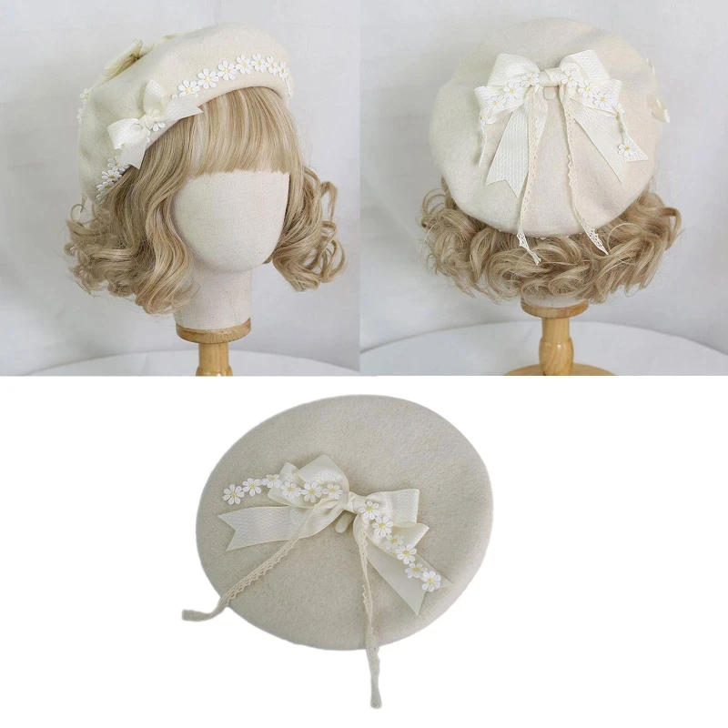 Hot Sale Lolita Beret Balmoral All-Match Fashion hat Women Fashionable Slouchy Painter Hat For Square Round Face_maomaolike.com