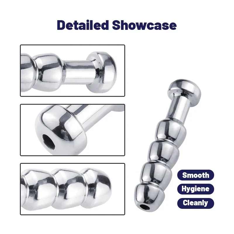 BUYBOOS Male Urethral Sounds Metal Urethral Catheter Men's Sexoal Stimulant Hollow Penis Plug Bdsm Sounding Insert Adult Sex Toy