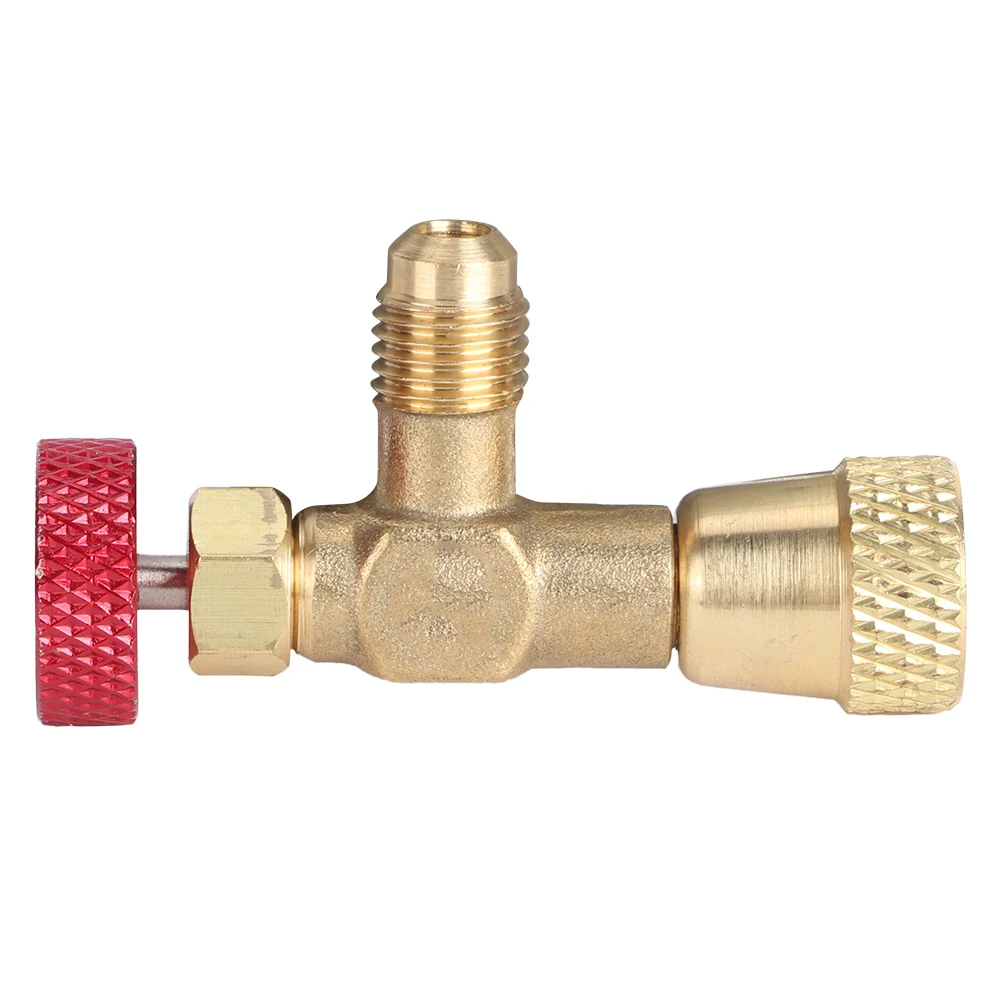 Atyhao Air Conditioning Refrigerant Control Valve Fluoride Charging Adapter Tools for R410 Red Air Conditioner Accessories 