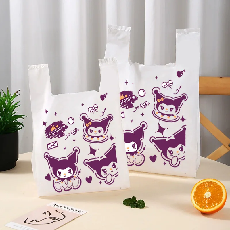 

Пластиковый пакет Kawaii Sanrio с аниме Kuromi, милый мультяшный утолщенный подарок, сумка для аксессуаров, коммерческий упаковочный пакет, упаковка для выпечки и т. Д.