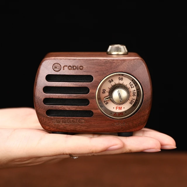 Mini Transistor Vintage Retro de madera, Radio recargable con altavoz, FM,  SD, MP3, Bluetooth, R818 (madera de nogal) - AliExpress