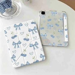 Blue Bow Love Tablet Case with Pen Slot - Protective Cover - Galaxy Tab S10 FE (PBSGTYZ01)