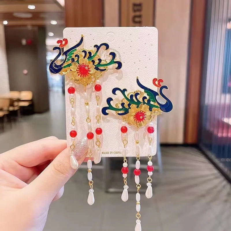 Chinesischen Stil Blume Haar Clips Elegante Exquisite Schmetterling Blütenblatt Quaste Haarnadel Für Mädchen Hanfu Schmuck Haar Zubehör 1 Paar – Detail 10