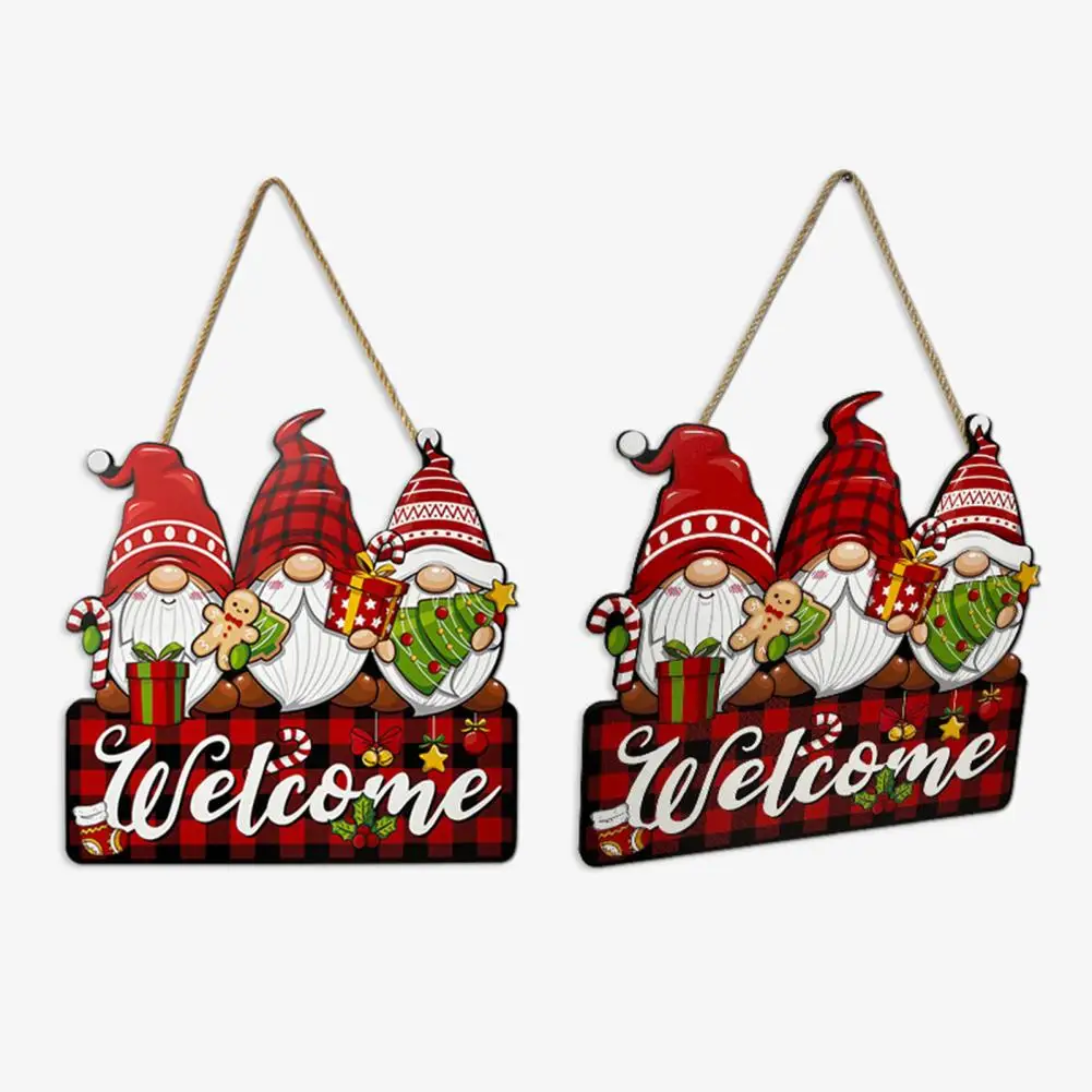 

Рождественский знак двери, Счастливого Рождества, знак гнома, деревянный Рождественский знак двери гнома, праздничное Внутреннее/наружное украшение для входной двери
