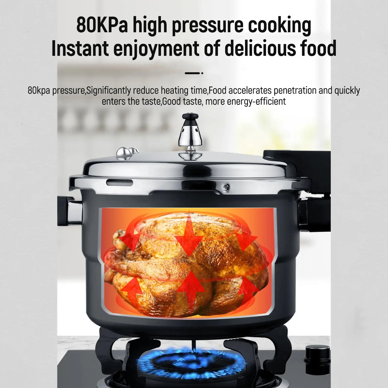 Gas Stove Induction Cooker Universal Explosion Proof Pressure Cooker Large Capacity Stainless Steel Pressure