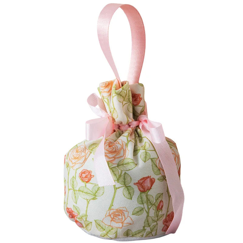 Wedding Candy Drawstring Bag Portable Party Gift Goodie Candy Packing Bag Floral Handheld Gift Storage Bag Children'S Gift