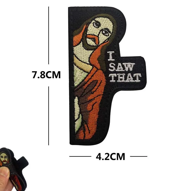 Jesus, Fisch, Gott, christliches Kreuz, Flagge, Emblem, Stoffapplikation, bestickter Aufnäher, Glaube, gesegnetes taktisches Moralabzeichen am Armband – Detail 6