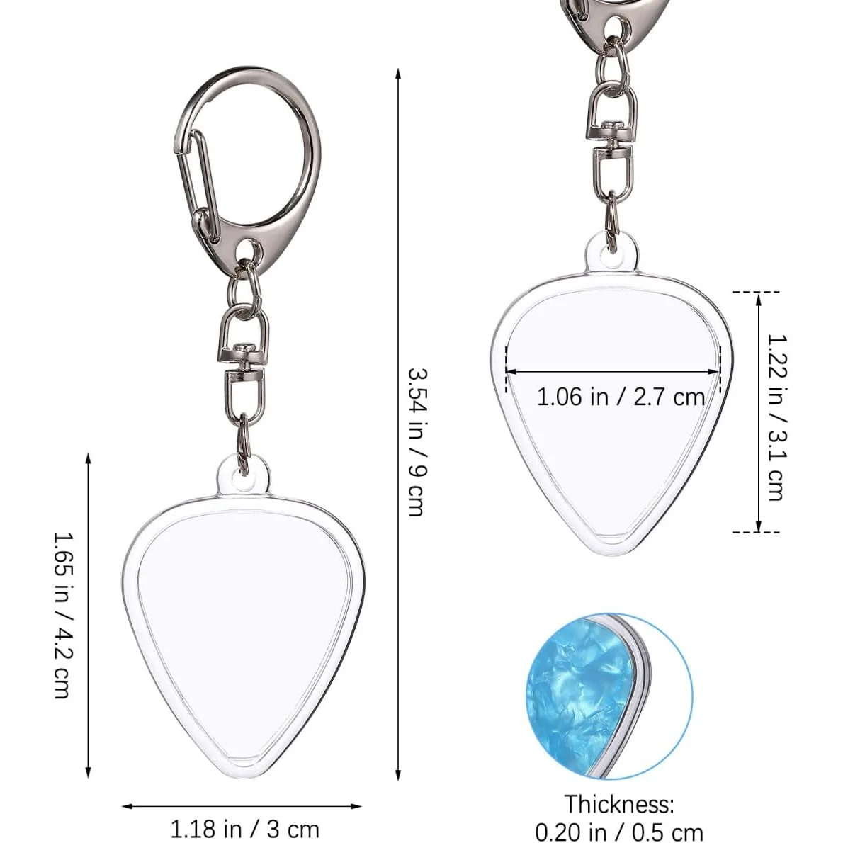 1pc Guitar Pick Holder Keychain - Heart-Shaped with Secure Lid, Durable Acrylic Guitar Pick Organizer for Musicians,Music Lovers
