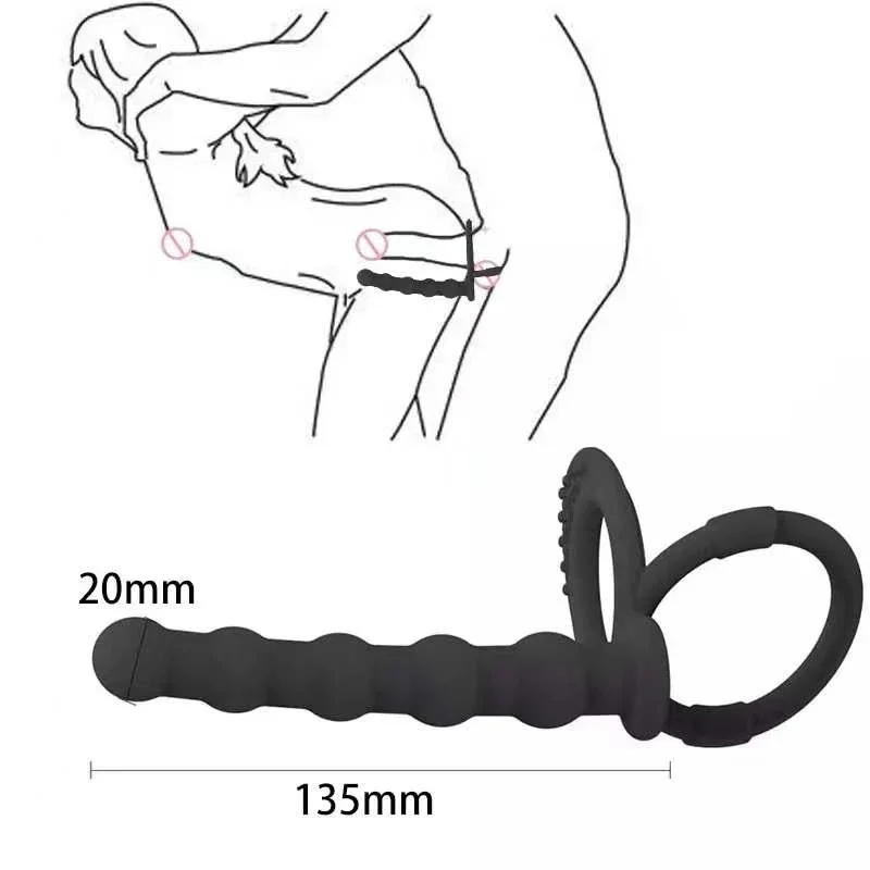 Anal Sex Toys Double Penetration Dildo Penis Vibrator Sex Toys For Couples Anal Beads Butt Plug Sex Ring G Spot Massager For Men Adults 18+