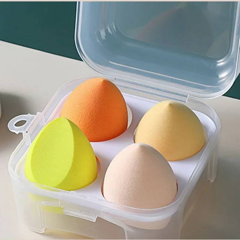 4Pcs Colorful Make Up Blender Sponge Set Soft Natural Cosmetic Puff Beveled Makeup Sponges Foundation Powder Sponge Beauty Tools - Image 4