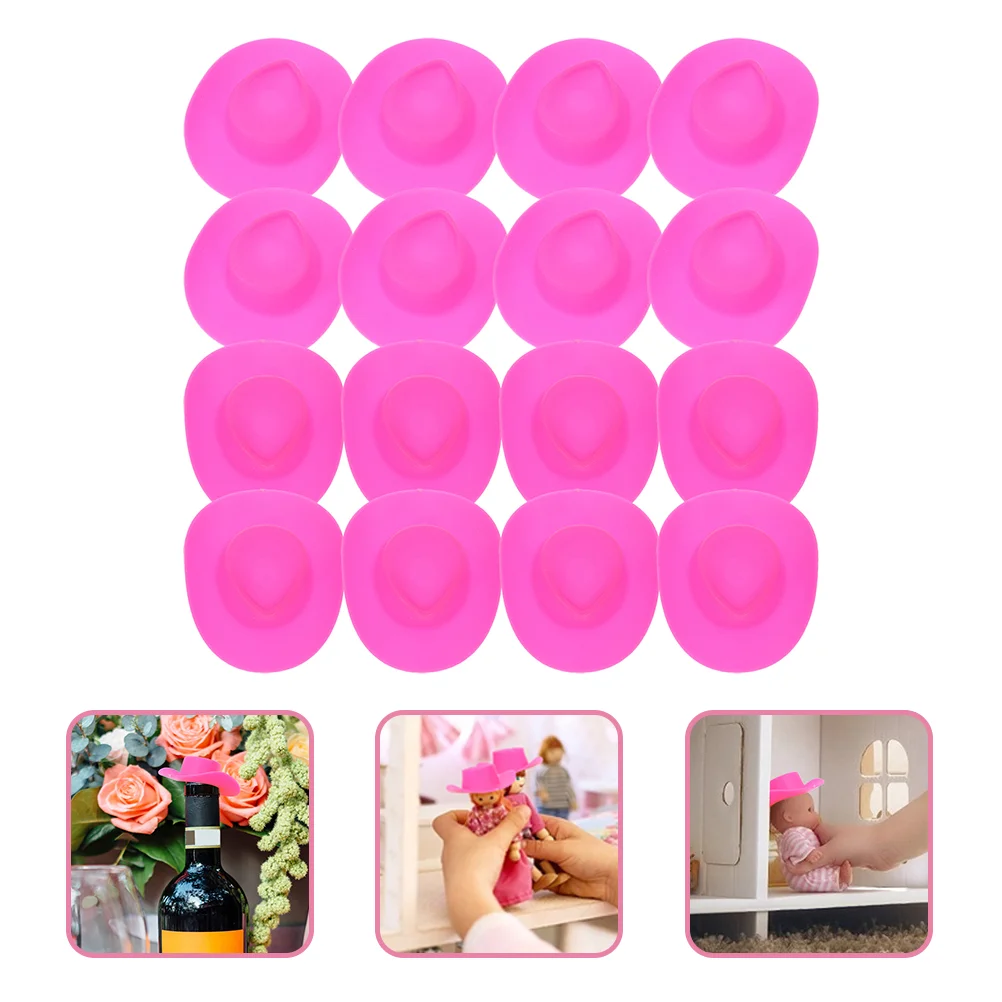

Hat Hats Mini Party Cowgirl Crafts Miniature Tiny Decorations Plastic Western Accessories Top Pink Black Model Little