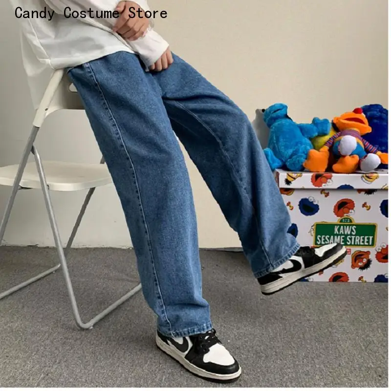 Mens Denim Jeans Streetwear Korean Mens Boys Large Man Pants Trendyol Men Jean Sale Trousers for Men Men's Fashion Baggy Male