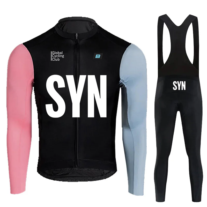 SYN BIEHLER-Long Sleeve Cycling Jersey Set, Road Bike Uniform, Bicycle Clothing, MTB Clothing, Autumn 2