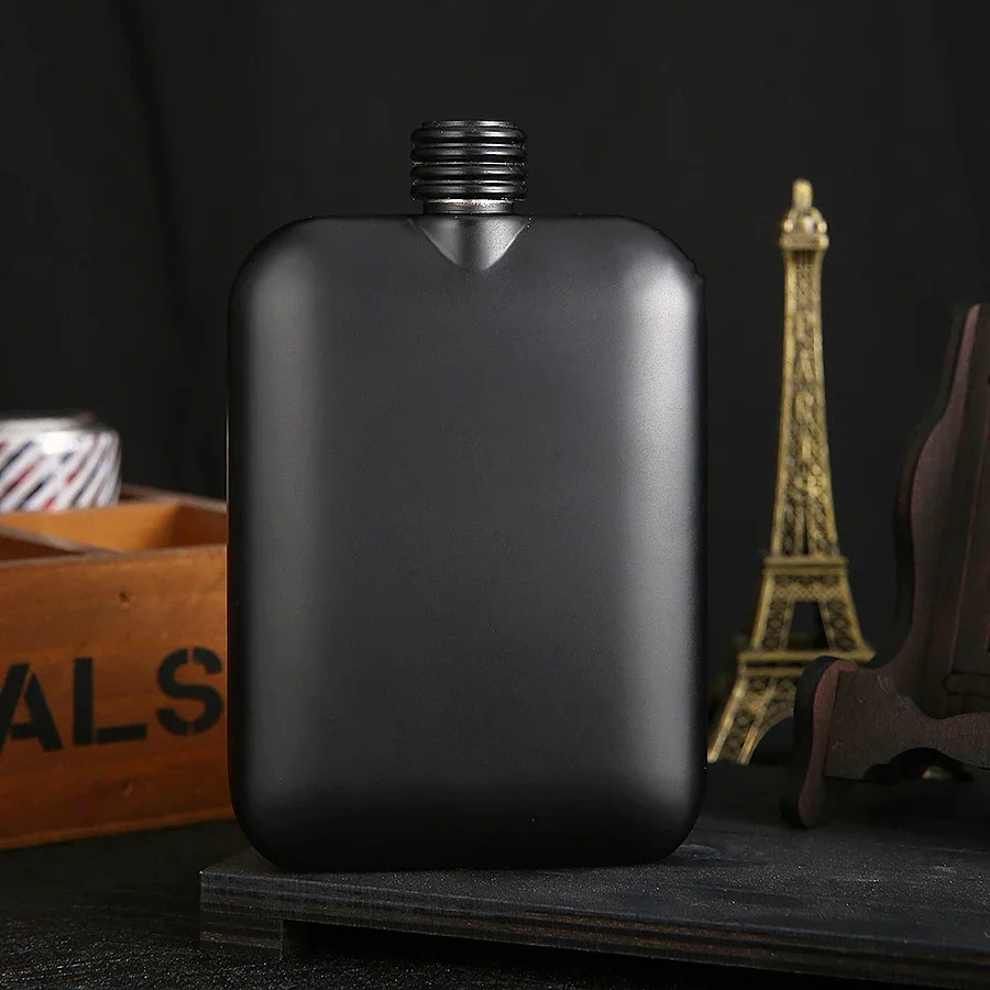 

6Oz Black Whiskey Wine Hip Flask with Funnel Leak Proof Rust-proof Pocket Stainless Steel Alcohol Bottle Groomsmen Gifts